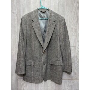 Brooks Brothers 100% Camel Hair Plaid Blazer Jacket Size 44 LG